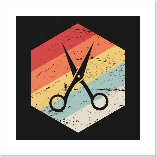 Retro Vintage Hair Stylist Scissors Icon Wall Art by MeatMan